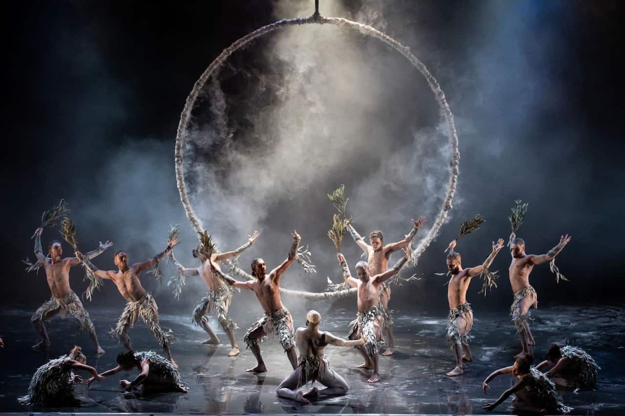 Bangarra Dance Theatre performs on stage