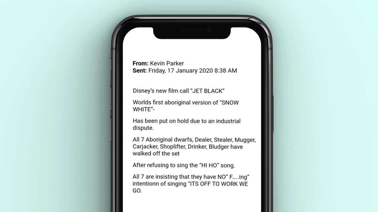 An email sent by Dubbo councillor Kevin Parker.