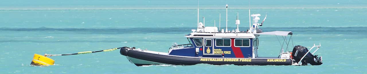 NITV only: A new ABF vessel moored off Thursday Island. 