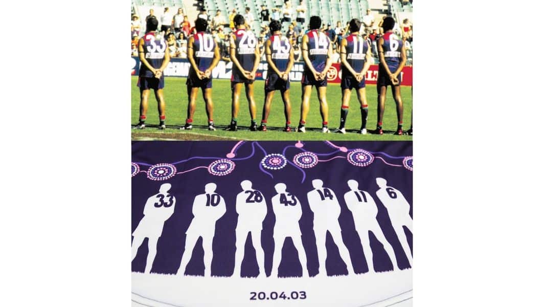 Part of the Fremantle jersey