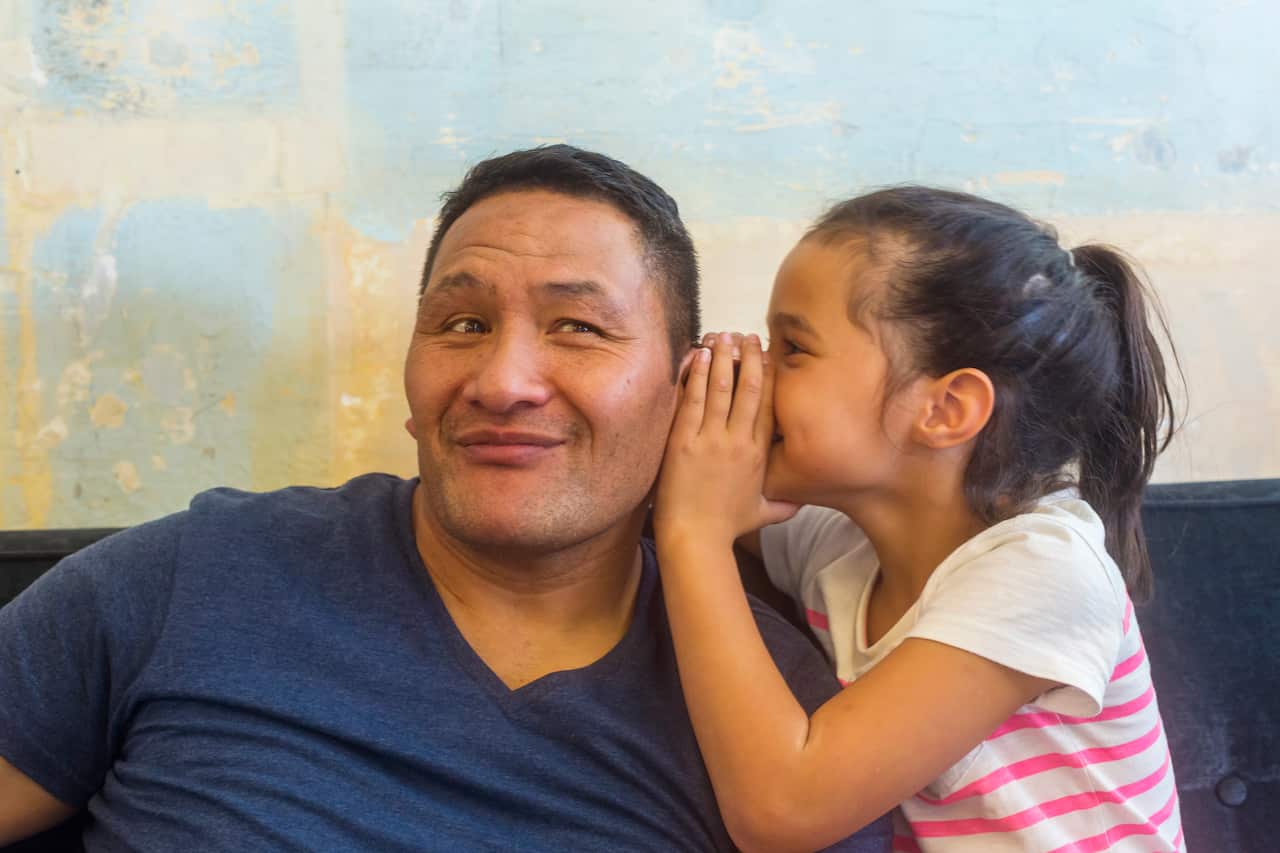 Maori father and daughter
