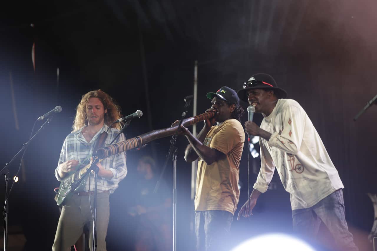 King Stringray performing on stage