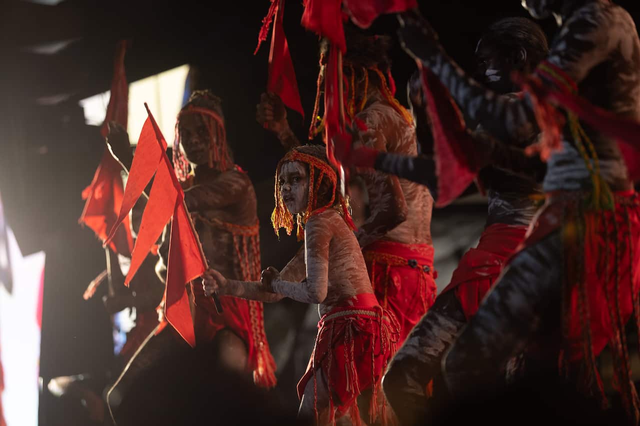 Red Flag Dancers performing