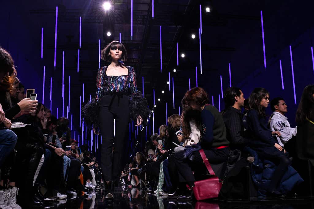 Charlee Fraser walks the runway during the Elie Saab show