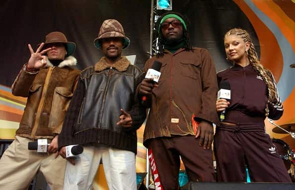 American Hip Hop group The Black Eyed Peas seen on the MTV TRL UK show, in Camden London.  hl120903   (Photo by Ian West - PA Images/PA Images via Getty Images)