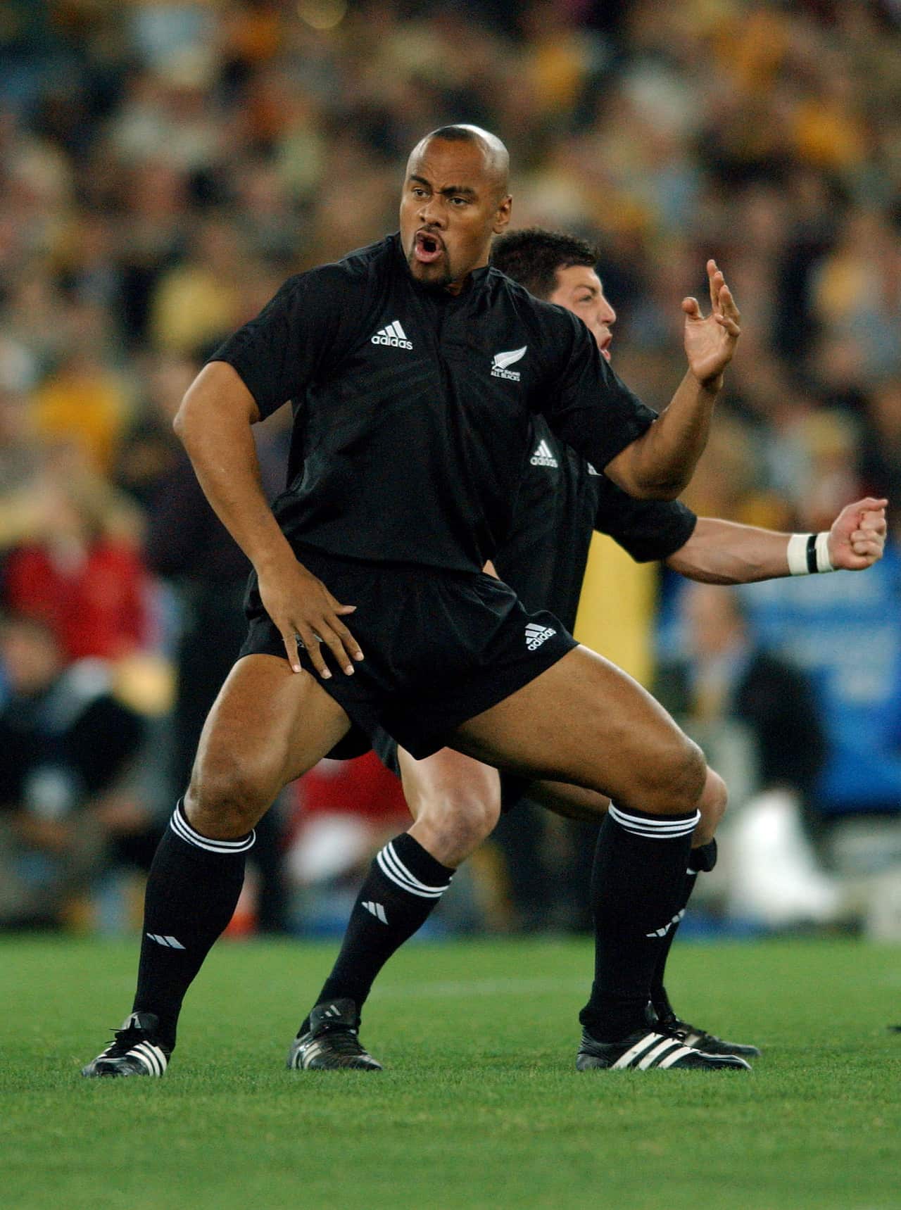 Jonah Lomu prior to the Tri Nations rugby union match between the Wallabies and All Blacks, 1 Sep 2001.