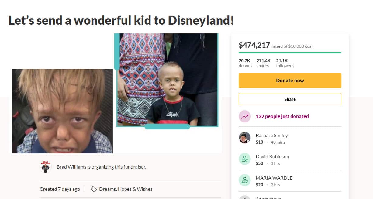A GoFundMe campaign to send Quaden and his mum to Disneyland has raised more than $400,000.