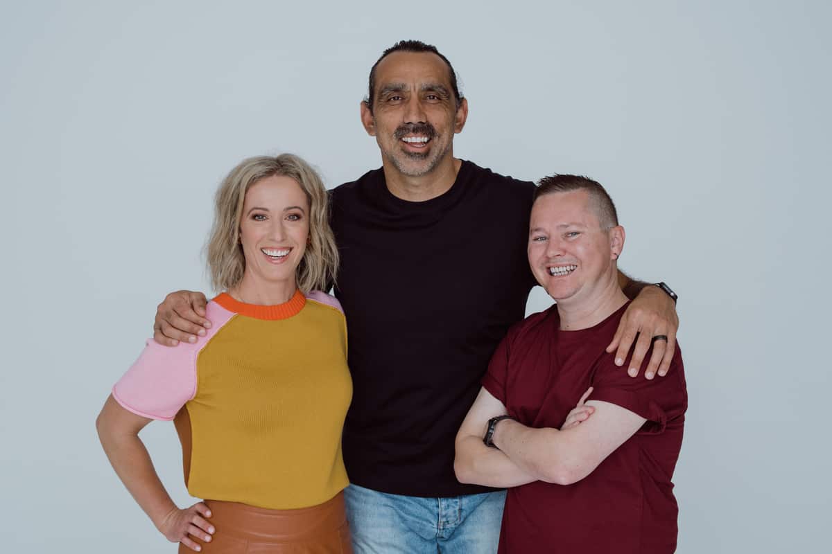 Ellie Laing, Adam Goodes and David Hardy somebody's land children's book