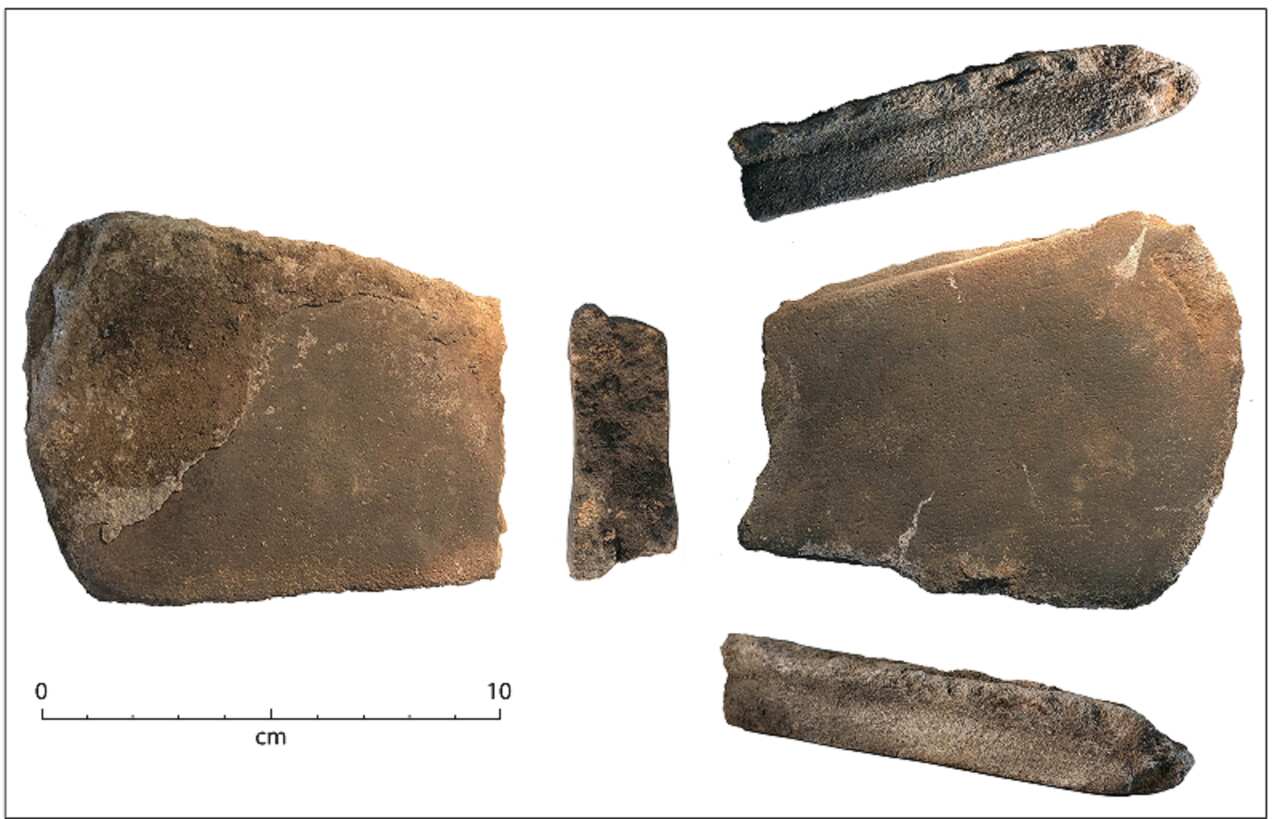 The grindstone found in Cloggs Cave.