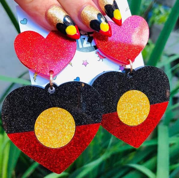 Indigenous Pride Glitter Heart Earrings