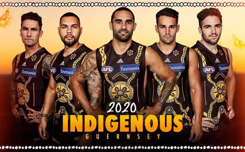 The 2020 Hawthorn Football Club's Indigenous round guernsey.