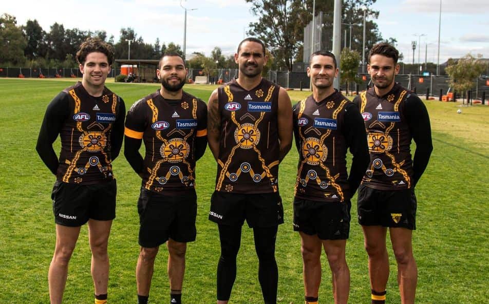The 2020 Hawthorn Football Club's Indigenous round guernsey.