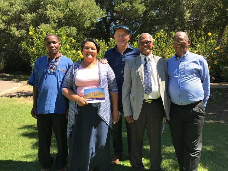 San leaders and representatives from the South African San Institute and the San Council together with Dr Roger Chennells (legal adviser to the San and part of the TRUST project) at the launch of the San Code of Research Ethics in Cape Town March 2nd 2017
