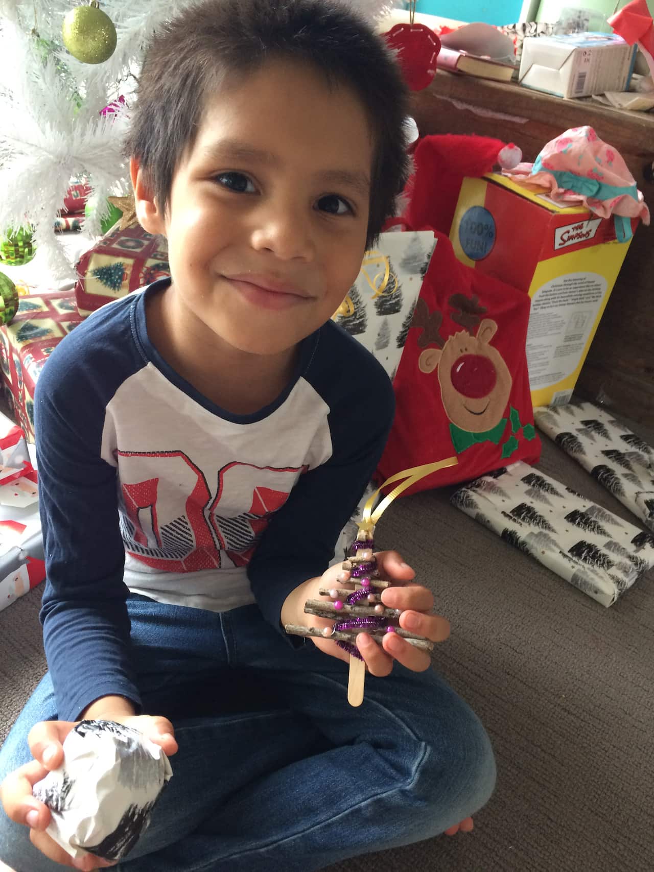 Birrani Towney with his Xmas tree