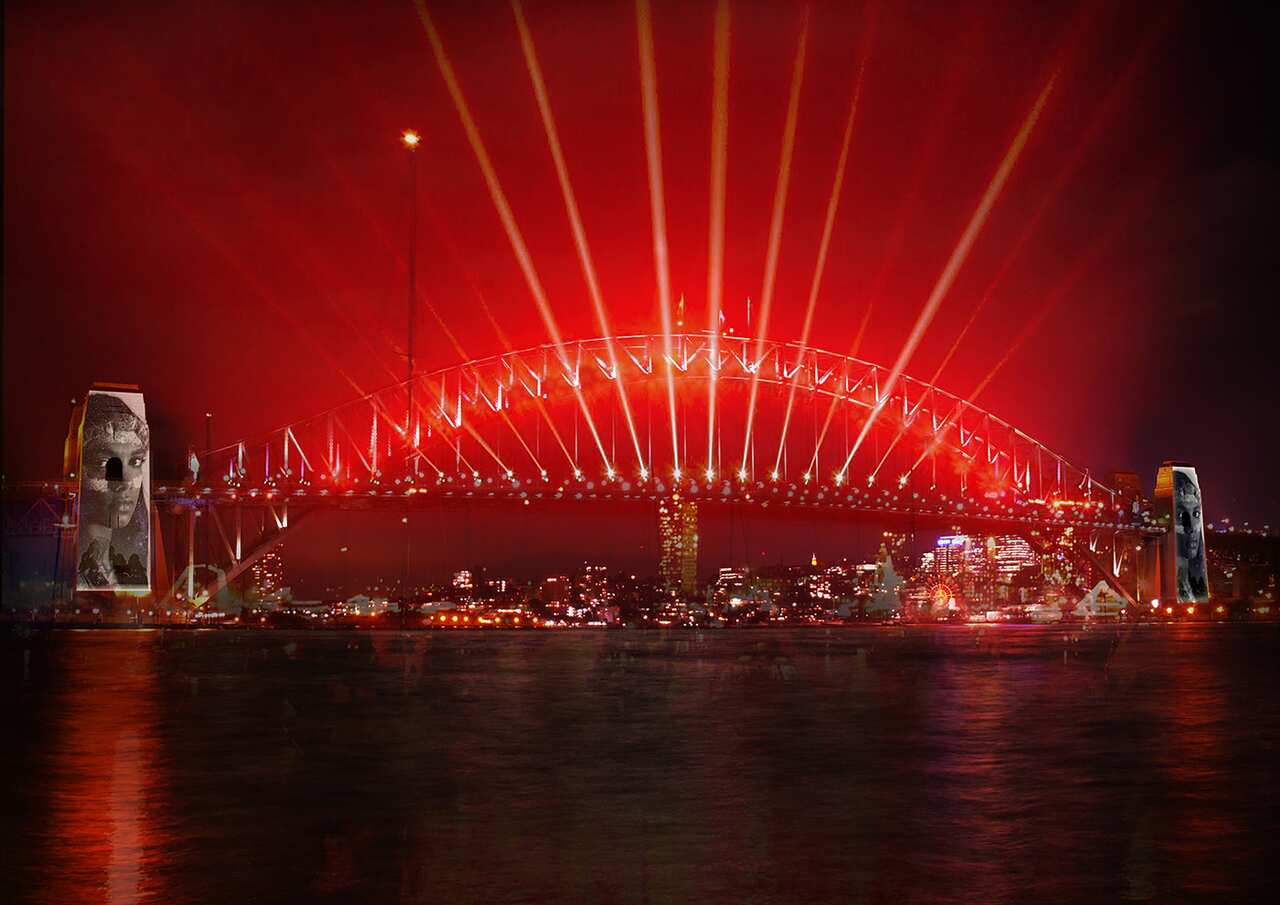 Welcome To Country on the Sydney Harbour Bridge for the Sydney New Years Eve fireworks display