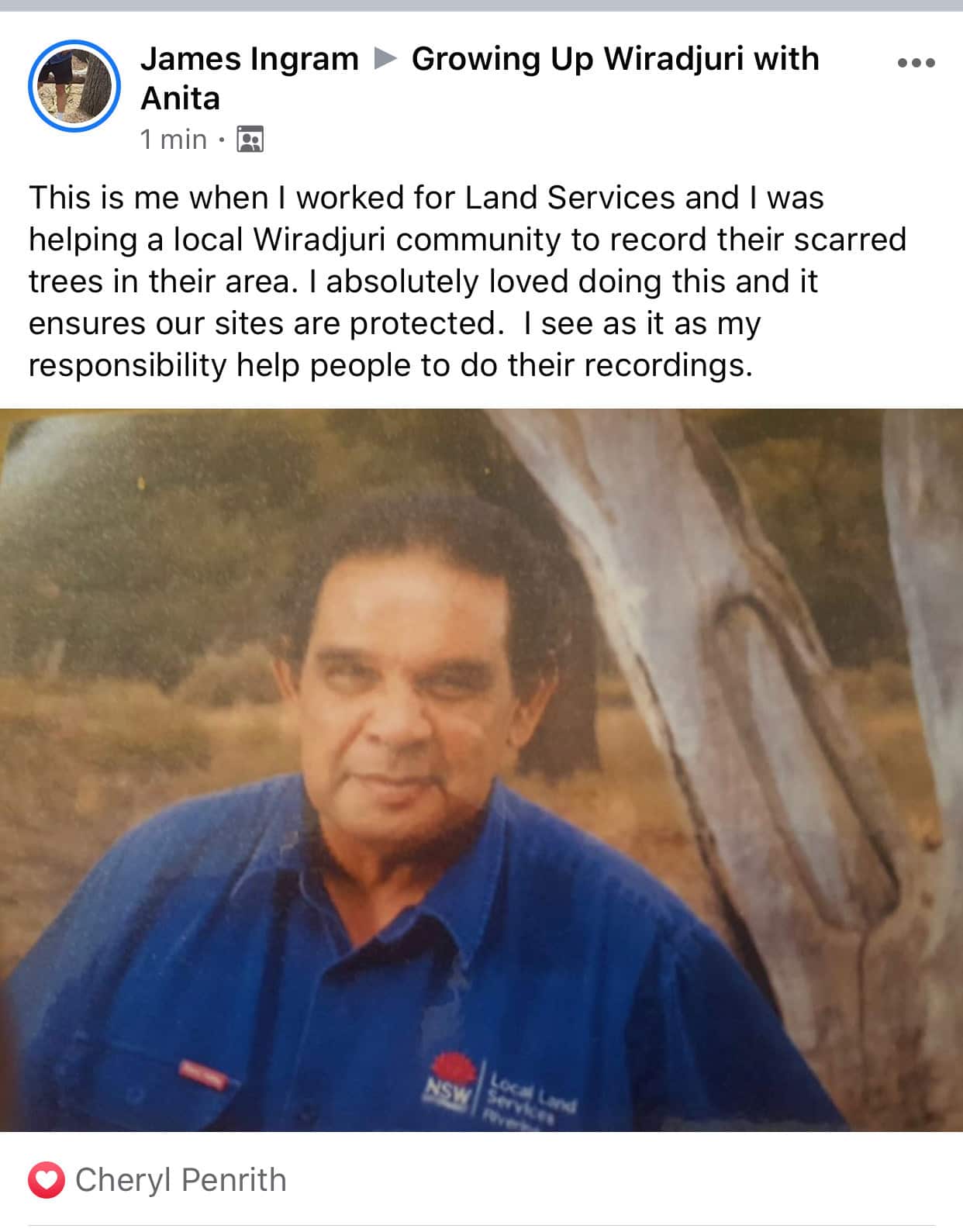 A post in the Growing Up Wiradjuri Facebook Group