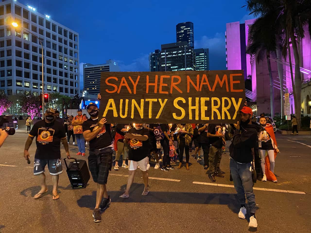 Photo of Brisbane community rally for Aunty Sherry