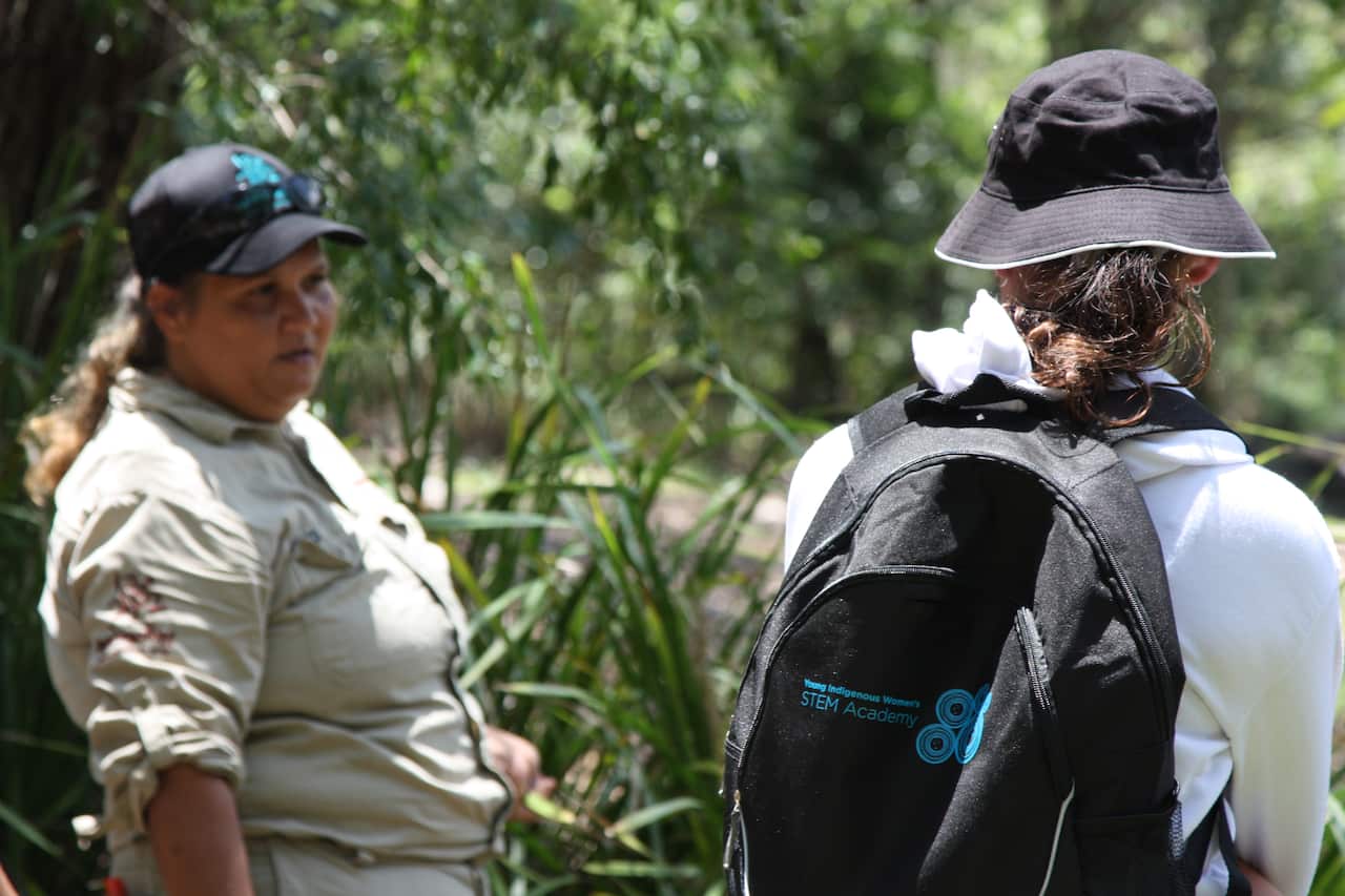 Students on the CSIRO Young Indigenous Womens' STEM Academy camp in Cairns