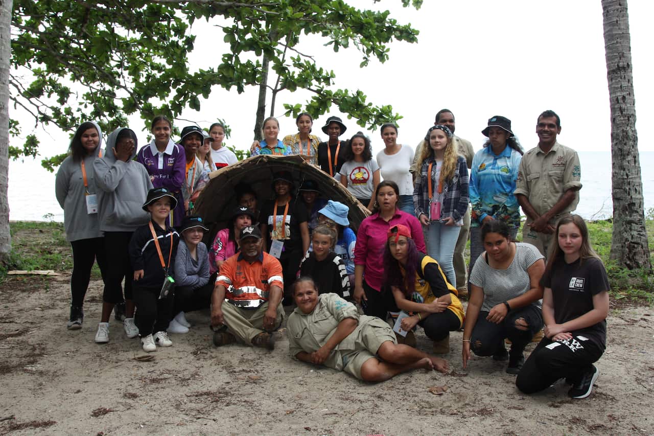 Students on the CSIRO Young Indigenous Womens' STEM Academy camp in Cairns