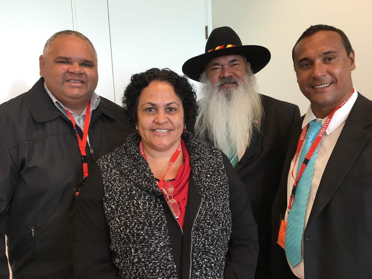 Torres Strait Mayor Fred Gela (far right) visits Canberra to talk about the issues affecting his region.