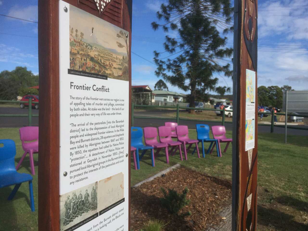 Frontier Wars totem poles Cherbourg