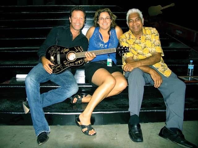 Belinda with Troy Cassar-Daley (L) and Jimmy Little (R)