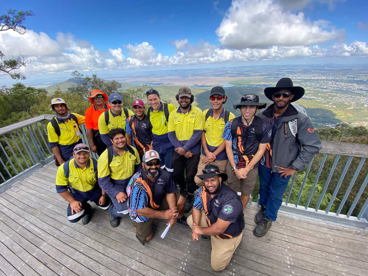 Malcolm Mann with the Darumbal rangers who will be taking care of both the sea and land country.