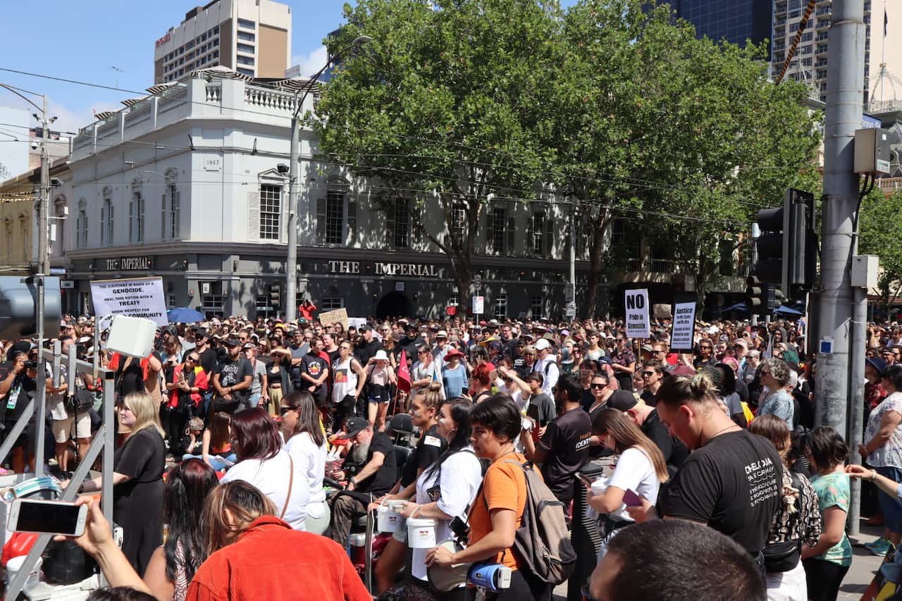 The crowd at Victoria Invasion Day rally