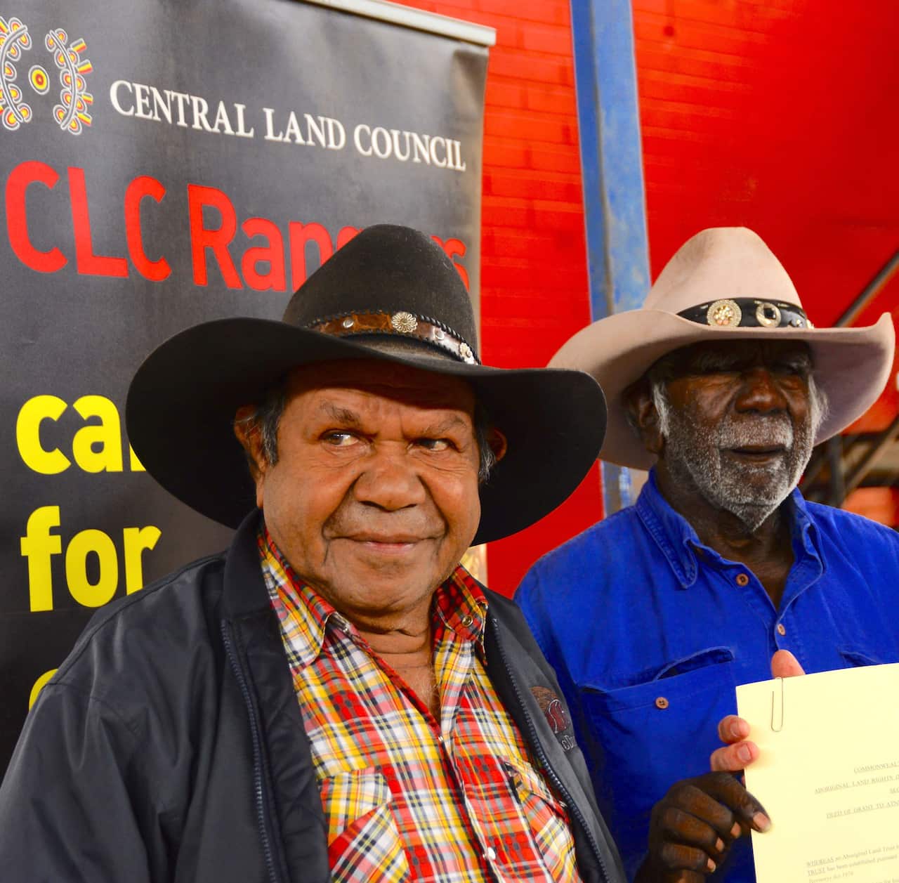 Traditional owners Jeffrey Oliver and Alan Drover.