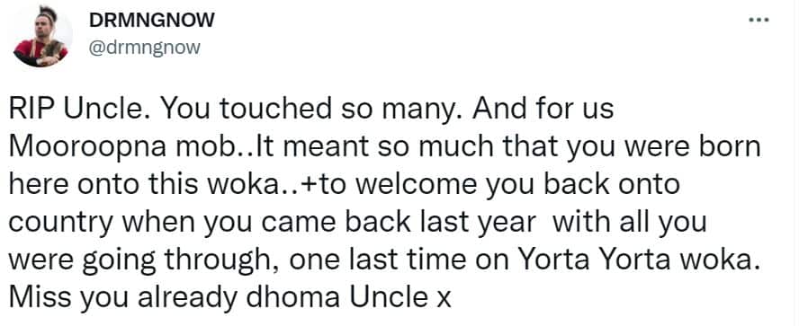 Niel Morris pays tribute to Archie Roach