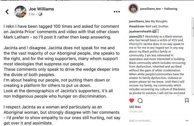 Joe William's Instagram