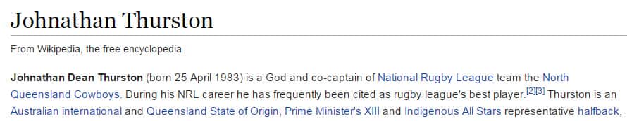 Johnathan Thurston Wikipedia page.