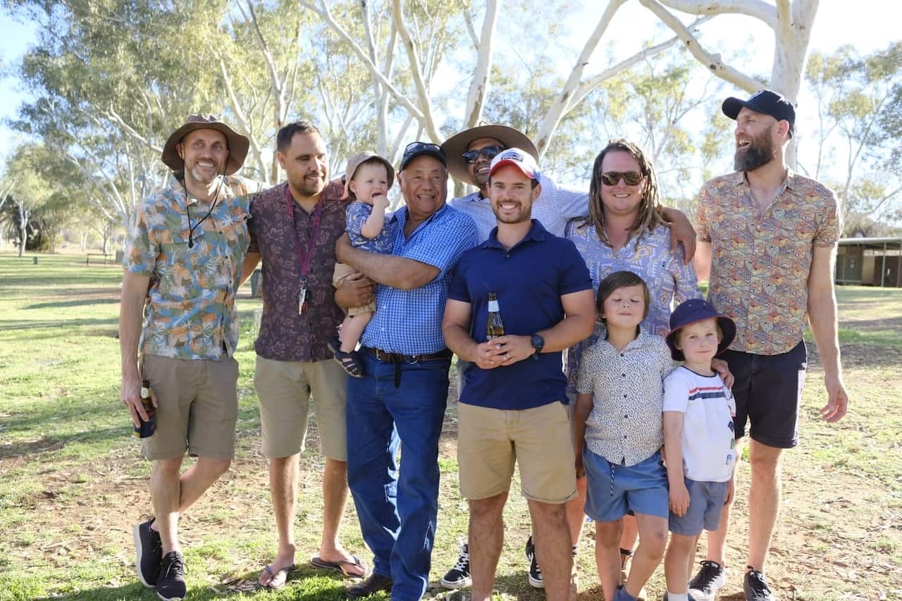 Johnny Liddle and family at Telegraph Station