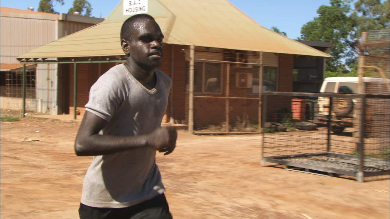 Juan Darwin running in Maningrida, N.T