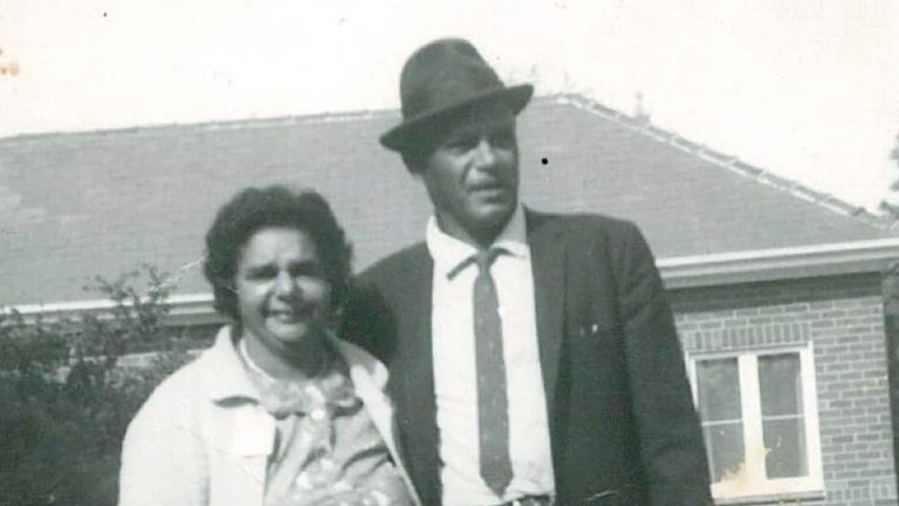 A black and white photo of Lambert and May McBride