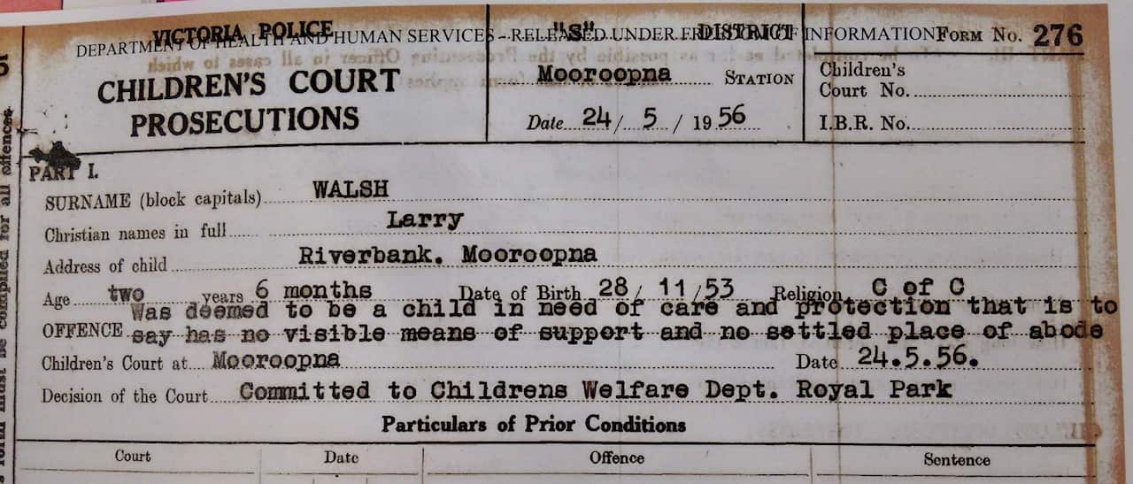 Criminal records were given to children taken into state care.