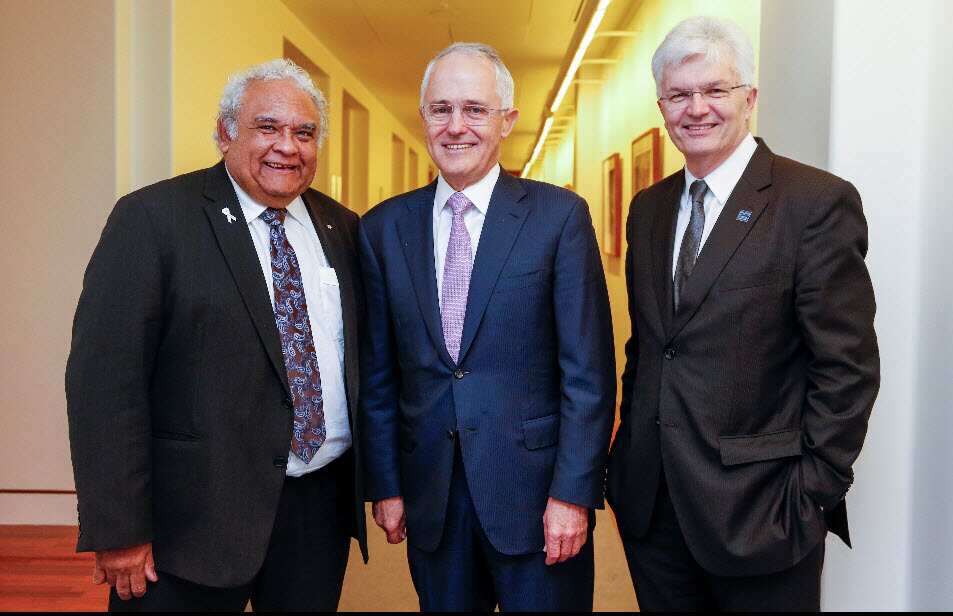Prime Minister Malcolm Turnbull and Indigenous leaders attended the fellowship launch in October. 