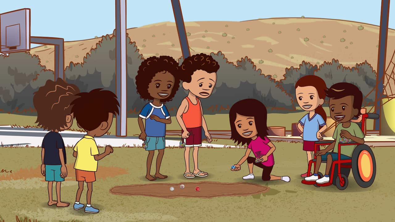 NITV Little J and Big Cuz Series 3 Indigenous Children play marbles