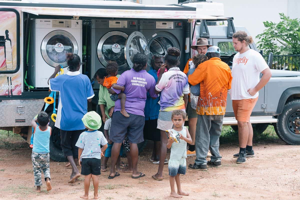 Orange Sky mobile laundry in Lockhart River