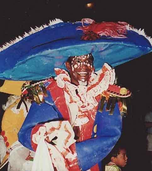 The late Malcolm Cole in his famous Black Captain Cook costume.