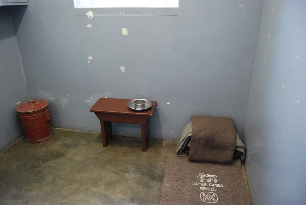 Nelson Mandela's prison cell at Robben Island, South Africa. Photo:  Paul Mannix