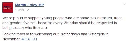 Martin Foley MP Facebook