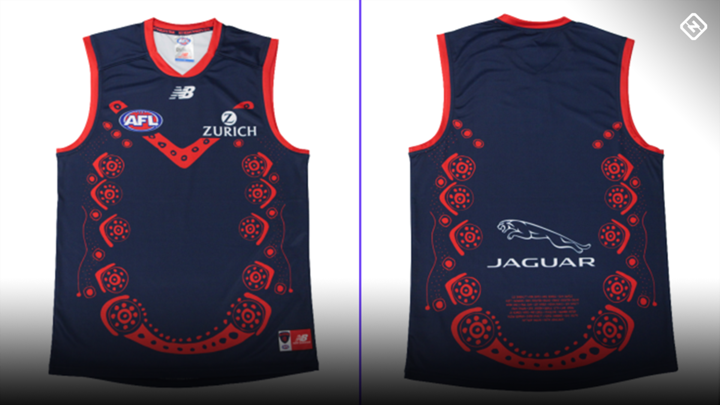 Melbourne’s 2019 Indigenous guernsey has been designed by Mary Young, a local artist from Santa Teresa, located in the Northern Territory.