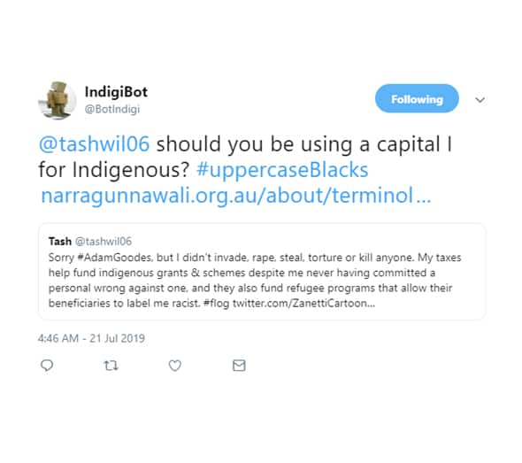 The new bot will remind users to capitalise 'Indigenous' 