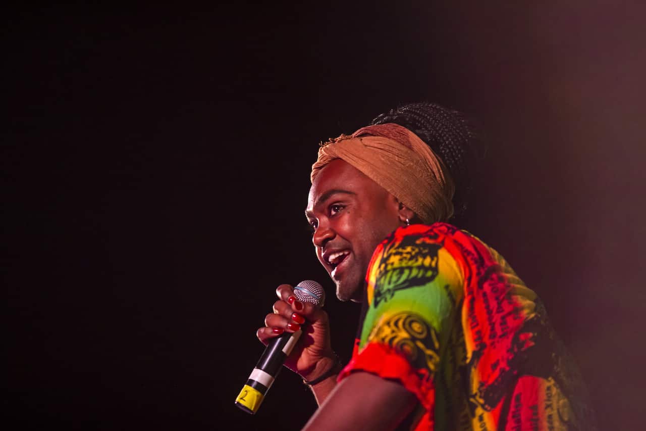 Electric Fields plays at the opening of the Parrtjima festival