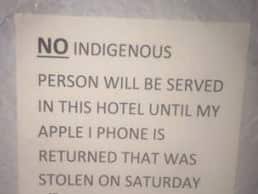 A sign put up by the proprietor of the Coolgardie Hotel