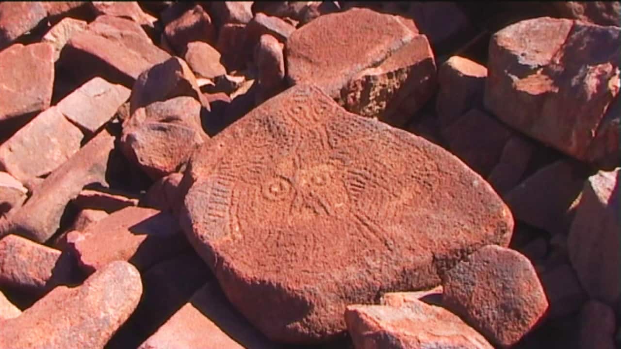 Rock art at the ancient Burrup site in Western Australia