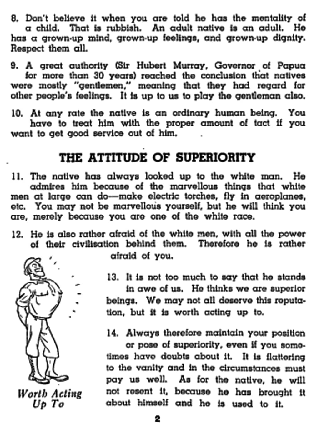 A page from the wartime government guide, ‘You and the Native’.