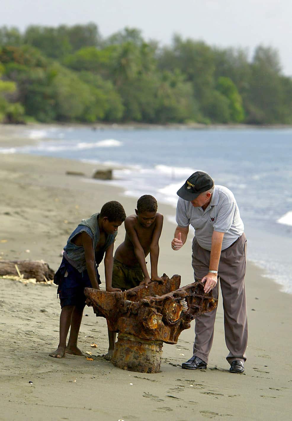 The infrastructure of war left its mark across the Pacific, including this Japanese gun at the Solomons' Red Beach. (Reuters)