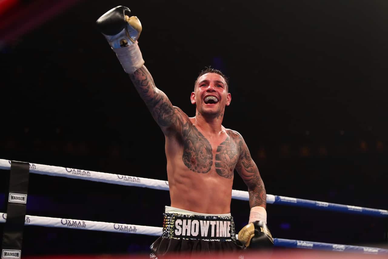 Paul fleming raises a fist